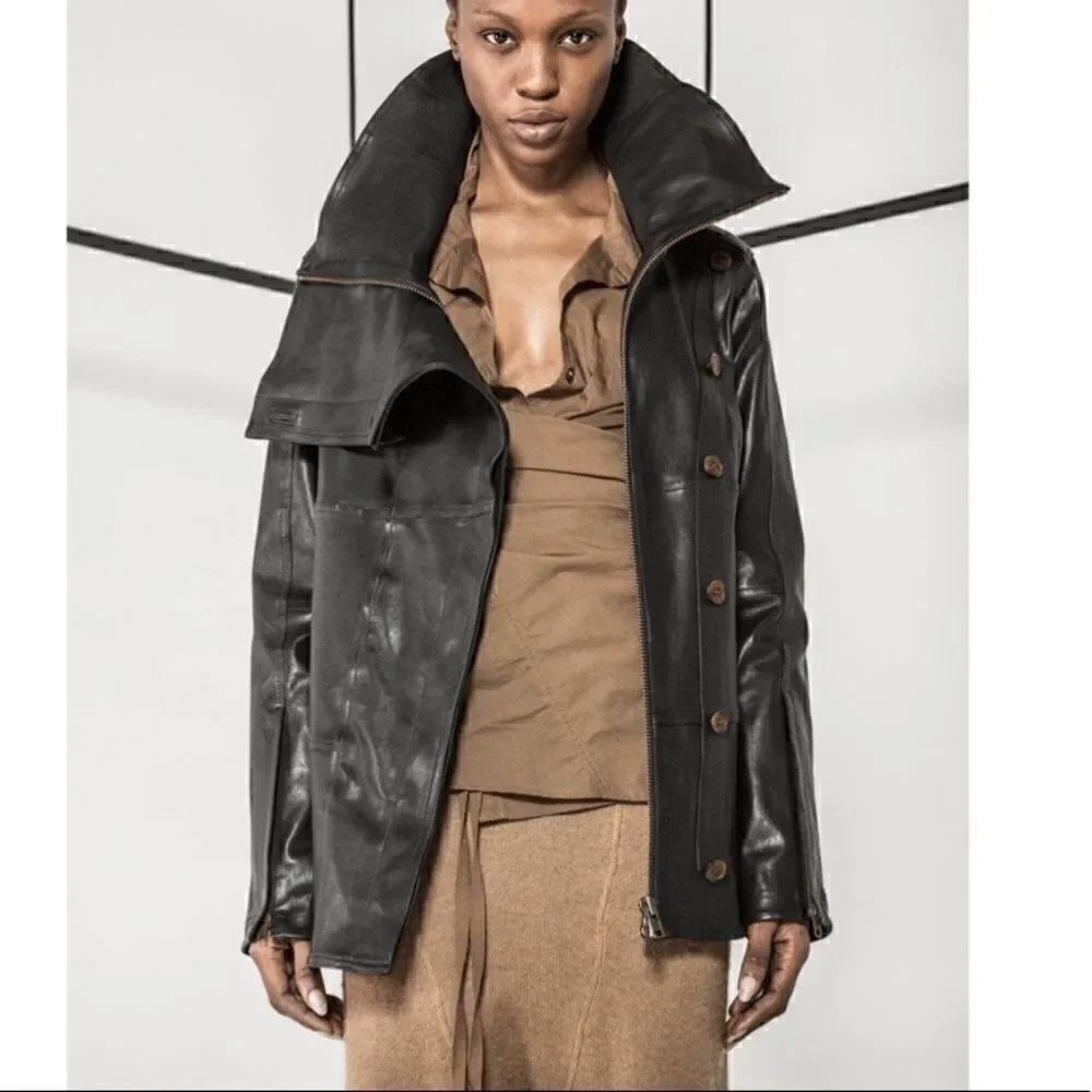 Nicholas K Leather Jacket Army - Picture 3 of 12
